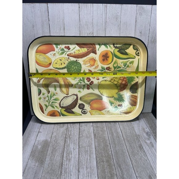 Vintage Wooden Serving Tray Fruit Italy Made Decorative Platter 16.5" x 12.5" - Picture 3 of 7